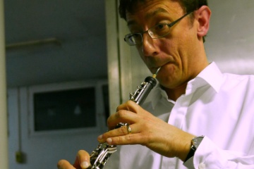 Stephan Reber spielt Oboe und Englischhorn und ergnzte das MVS Movie Orchester
