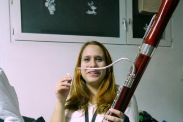 Bettina Hammel spielt Fagott und ergnzte das MVS Movie Orchester
