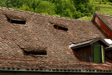 Sieht man heute in der Schweiz selten, alte Dachgauben.