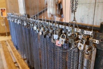 Jeder Kumpel hatte seine eigene Garderobe an der Decke