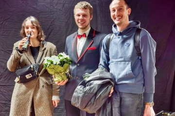 Raphael Rudin, Andri Wyssen und Freundin von Raphi (v.re)