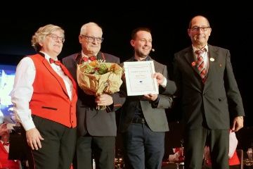 Die Pr�sidentin Chantal Spiess; CISM Veteran Ernst Sutter; Moderator David F�rer; Bernhard Zollinger (MVBB)