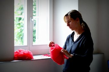 Nicole Becker am "zupfen"