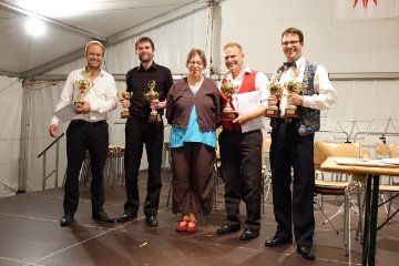 Die Gewinner der Spezialpreise "Brass" mit Christine Brogli (Donator Elektra Sissach)
