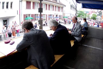 Die Experten auf dem Jurywagen: Eduard Zurwerra, Gnther Rumpel, Josef Fink