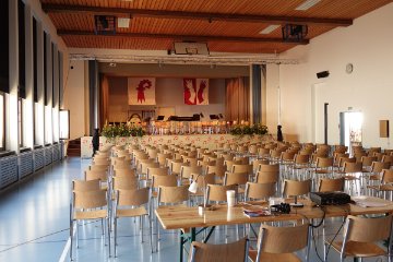 Alle Wettbewerbe sind gespielt. Die Primarturnhalle ist fr den Abraum bereit.